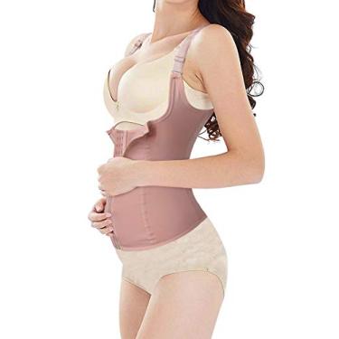 Imagem de URSEXYLY Cinto de suporte de maternidade modelador de cintura pós-parto modelador de cintura de recuperação bege