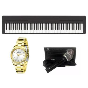 Imagem de Kit Piano Digital Yamaha P45 Microfone E Relógio Dk11185-1