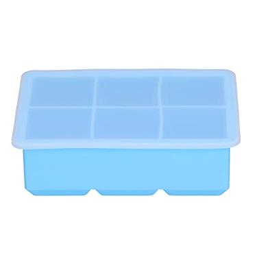 Imagem de Bandeja para cubos de gelo com tampa, moldes de gelo grandes para chocolate para fazer cubos de gelo para bolos e pudim(Céu azul)