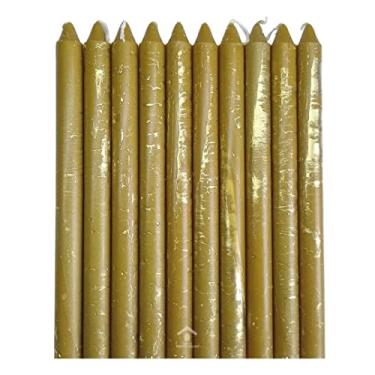 Imagem de Vela Palito Especial DOURADA -OURO Pct com 10 unidades