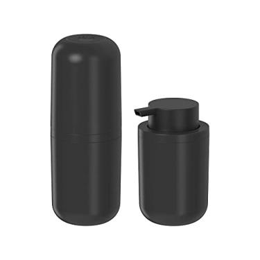 Imagem de Conjunto Kit Banheiro Pia Porta Escova e Saboneteira Líquida Ou Bold Cor Preto 2 peças