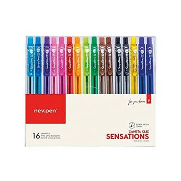 Imagem de Caneta Esferográfica, Newpen, 16 cores, Retrátil, Sensations, 1.0mm