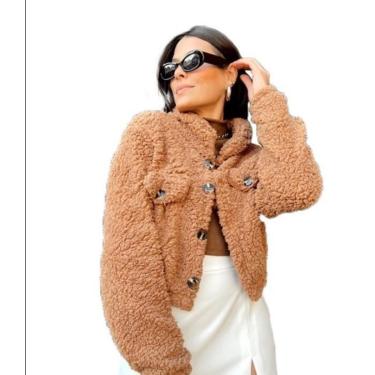 Imagem de Casaco Pelinho Curto com Botões-Feminino