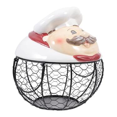 Imagem de Garneck 1Pc Cesta De Ovos Porta- Decorativo Cesta Redonda Dispensador De Café Cremalheira De Armazenamento De Ovos De Cesta De Ovos De Fazenda Cesta De Armazenamento De Ferro