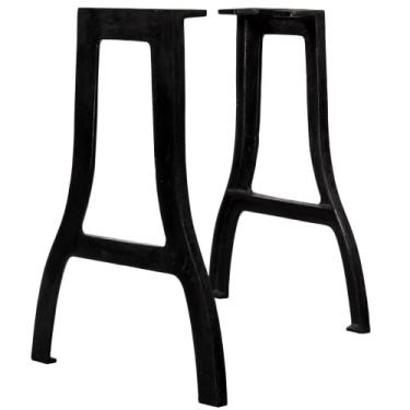 Imagem de AYNEFY Conjunto de 2 pernas de mesa, resistentes e estáveis, simples e rápidas, pés de móveis, pernas em forma de ferro fundido para pés de mesa de bar de café da manhã