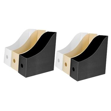 Imagem de PRETYZOOM 6 Peças Porta-Documentos Porta-Documentos Rack Estante Arquivo Desktop Preto E Escaninhos Estojo De Armazenamento De Mesa Revista Para Livro Branco Organizador Livros Arquivos De