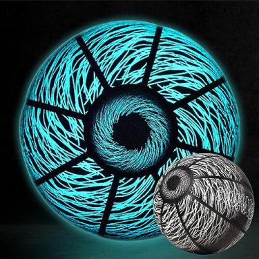 Imagem de Kuangmi Bola de basquete Evil Eyes, basquete que brilha no escuro, Streetball brilhante luminosa, tamanho oficial 7 (75 cm), feita para jogos de basquete internos e externos