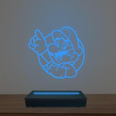 Imagem de Luminária Led 3d Mario Abajur Luxo