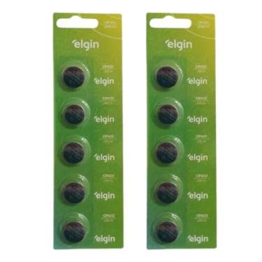 Imagem de 10 Bateria Moeda Pilha Cr1632 3v Elgin 2 C/5 Unidade Blister