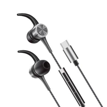 Imagem de Geonav Fone de Ouvido Flex Digital com fio, Intra Auricular, conector USB-C, com microfone, ponteiras magnéticas, controlador multifunções, ESFNUSG, Cinza Espacial