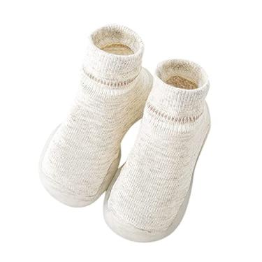 Imagem de Sandálias para meninos recém-nascidos meninos meninas sapatos primeiros andadores sapatos antiderrapantes meias sapatos infantis tamanho 4 sapatos meninos, Cinza, 2-3 Years Toddler