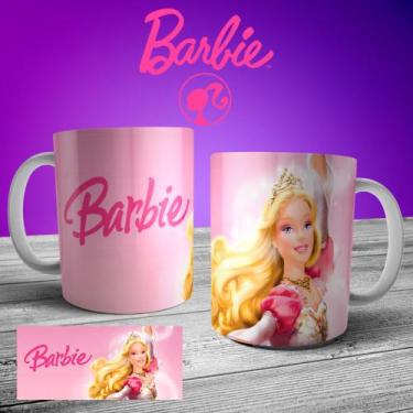 Kit Caneca para pintar Barbie + Jogo de Canetinhas Laváveis