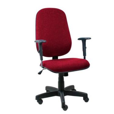 Imagem de Cadeira Presidente Operativa Com Braço Regulável Tecido Vermelho - Ult