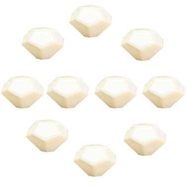 Imagem de Maçaneta de cerâmica em forma de concha de tartaruga branca, 10 peças, maçanetas de cor pura, armários de puxar, armário, guarda-roupa, cômoda, ferragens para puxar (branco)