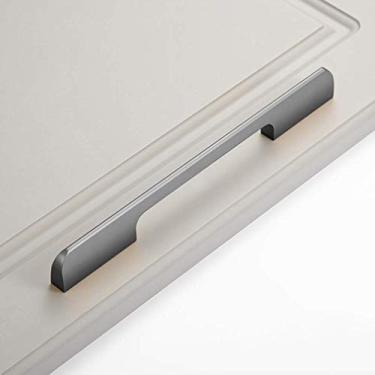 Imagem de Maçaneta de porta de guarda-roupa de liga de alumínio alongada, puxadores de armário de cozinha para móveis, para mesa de cabeceira, armário de sapatos/TV, puxadores de gaveta de banheiro de cômoda,