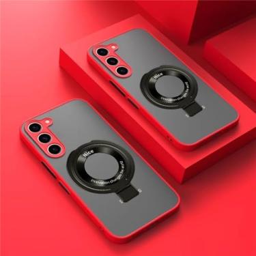 Imagem de Capa com suporte magnético para Samsung Galaxy S23 S22 S21 24 Ultra S20 FE Note 20 S10 Plus M54 Capa fosca de carga, vermelha, para Samsung A54