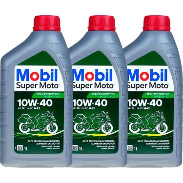Imagem de Kit 3 Óleo De Motor Mobil Super Moto 10w40 4T Semissintético API SL e JASO MA2