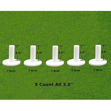 Imagem de Camiseta de borracha para golfe FINGER TEN Valor de condução 5 pacotes, tamanho misto ou 5 tamanhos iguais para tapete de treino, Branco, 5 Pack All 3''