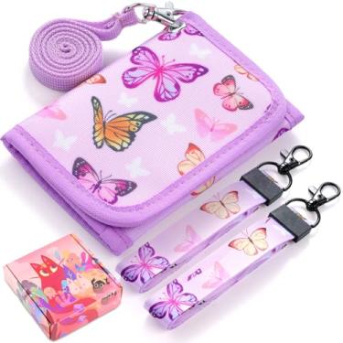 Imagem de Carteira infantil para meninas, Borboleta - Roxo, Butterfly-Purple