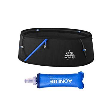 Imagem de Bolsa para corrida, pochete com garrafa de água macia de 250 ml, sem balanços, moda, treino, corrida, viagem, dinheiro, bolso, cinto para mulheres, Preto, S/M, Corrida