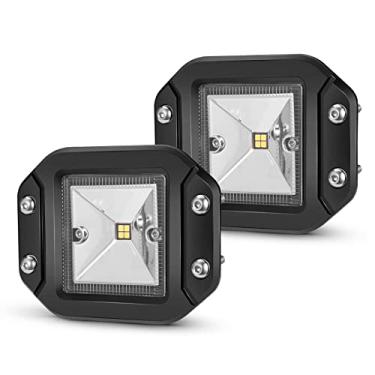 Imagem de BUNKER INDUST Lâmpadas LED de 12,7 cm (5 polegadas), par de luz de trabalho LED de montagem embutida 4800 lm, luzes de direção de reserva, à prova d'água para trator de caminhão, off-road 4 x 4, Jeep Pickup SUV ATV UTV Carrinho de golfe