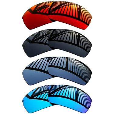 Imagem de MYCOURAG 4 pares de lentes de reposição para óculos de sol Oakley Bottlecap - preto sólido + titânio + azul gelo + vermelho fogo