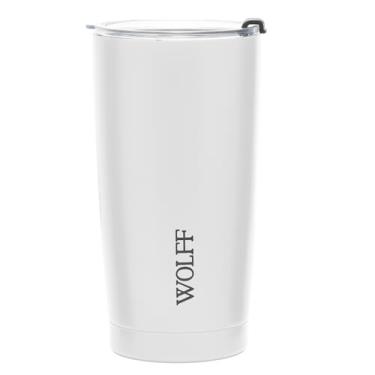 Imagem de WOLFF - Copo Térmico de Aço Inox Parede Dupla Com Tampa 600ml Branco - Para Viagem - Mantém a Bebida na Temperatura Ideal
