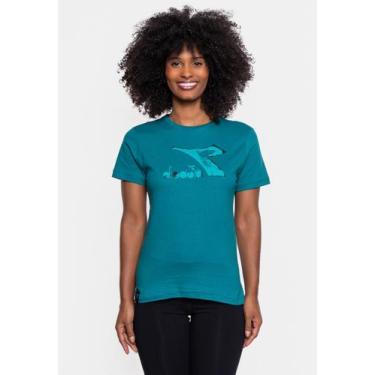 Imagem de Camiseta Diadora Feminina Frieze Brush Verde Petróleo