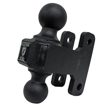 Imagem de BulletProof Hitches Engate de reboque ajustável de aço sólido, esfera dupla de 5 cm e 6 cm (revestimento em pó texturizado preto, avaliado para 16,3 kg)