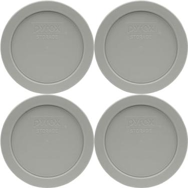Imagem de Pyrex 7200-PC Tampas de plástico redondas para armazenamento de alimentos – Pacote com 4
