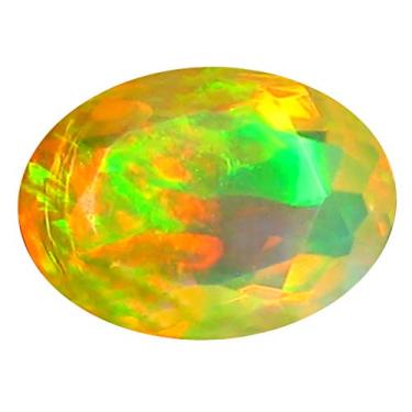 Imagem de 2,15 ct AAA+ Corte oval de qualidade de pedra premium (11 x 8 mm) opala arco-íris não aquecida genuína pedra preciosa solta