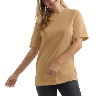 Imagem de Hanes Camiseta masculina Explorer, unissex, manga curta, camiseta de algodão leve, Java Frost Tan, M