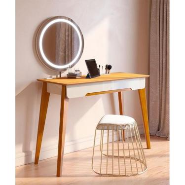 Imagem de Penteadeira Ambiente Jazz Off White Nature com Led - Imcal