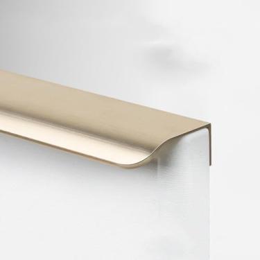 Imagem de Maçaneta invisível para porta, guarda-roupa, gaveta, armário de cozinha, puxador oculto, ferragem de móveis, ouro escovado, comprimento, 200mm