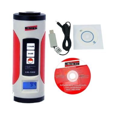 Imagem de Kit Calibrador Acústico Digital Sonômetro Dosímetro Classe 1 Decibelímetro Ruído Cal-5000 Software Cabo Usb Windows