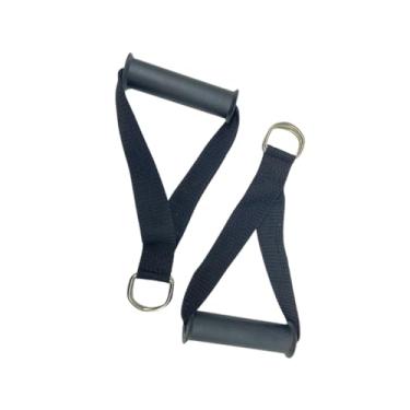 Imagem de Puxador de Mão Cross Over Par Resistente Academia Musculação Exercício Funcional Treino Faixa de Polipropileno com Pegador de Borracha