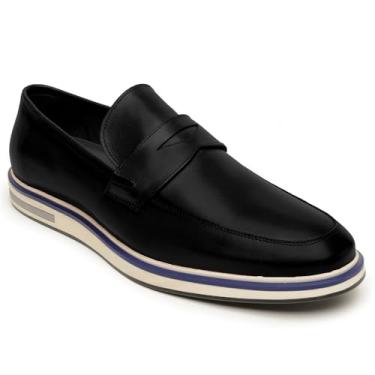 Imagem de Sapato Masculino Casual Anna Andrade Mocassim Em Couro Derby Social Esporte Fino Cor:Preto;Tamanho:40;Gênero:Masculino