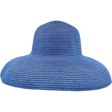 Imagem de Chapéu de verão novo feminino chapéu de sol dobrável chapéu de praia viagem protetor solar hepburn vento chapéu de sol, azul, a