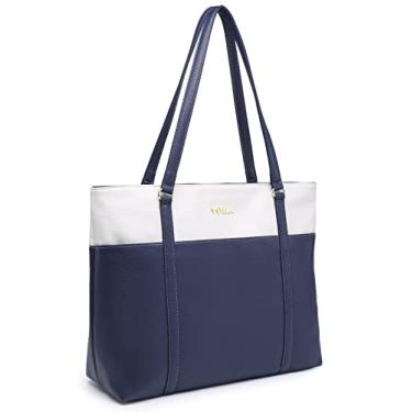 Imagem de NNEE Bolsa clássica de couro para laptop para notebook de 15 polegadas de 15,6 polegadas, bolsa de transporte de viagem com design de alça de carrinho inteligente, Wtny, 15 - 15.6 Inch