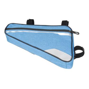 Imagem de Bolsa para Quadro de Bicicleta, Bolsa Triangular à Prova D'água de Grande Capacidade para Bicicleta de Estrada e Montanha (Azul)