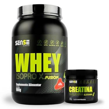 Imagem de Kit Whey Iso Pro X Fusion 900g + Creatina Beta Glutamina 100g (900g, Morango)
