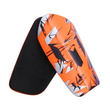 Imagem de kowaku 2x Caneleiras de Futebol Placa Protetora de Haste Equipamento Respirável Proteção Portátil para Pernas Caneleiras para Mulheres Crianças Treinamento, Laranja