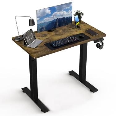 Imagem de ExaDesk Mesa de pé elétrica de 35 x 20, mesa de trabalho com altura ajustável, mesa de trabalho motorizada para jogos e home office