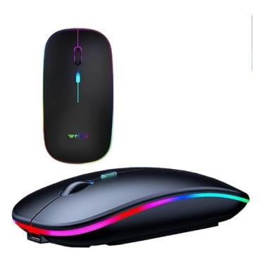 Imagem de Mouse Sem Fio Usb 2.4 Recarregável Bluetooth Optico Led Rgb Ergonômico Ghz Notebook Computador Premium