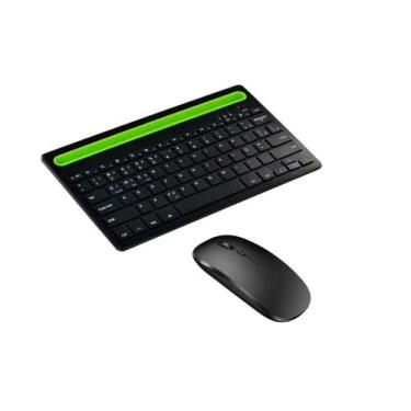 Imagem de Teclado e Mouse Bluetooth Recarregável Com Suporte Para Tablet Lenovo 