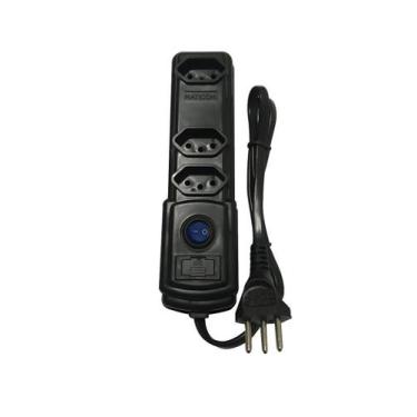 Imagem de Filtro de Linha 3 Tomadas Naticon Preto