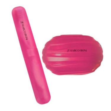 Imagem de Kit com 1 Saboneteira e 1 Porta Escova Dental - Marco Boni, Rosa (oval