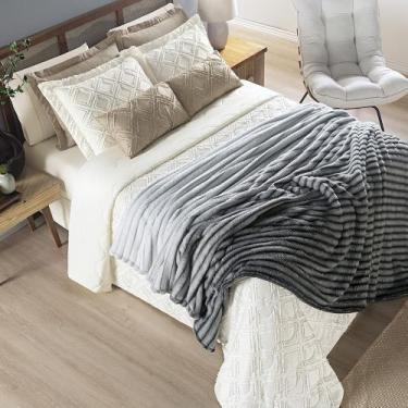 Imagem de Cobertor Manta Flannel Cama Casal Queen King Canelada Fluffy - Bia Enx
