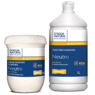 Imagem de Combo óleo e creme de massagem corporal neutro dagua natural, 0