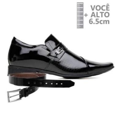 Imagem de Sapato Com Salto Interno Jota Pe Preto Vz + Cinto 079607-Masculino